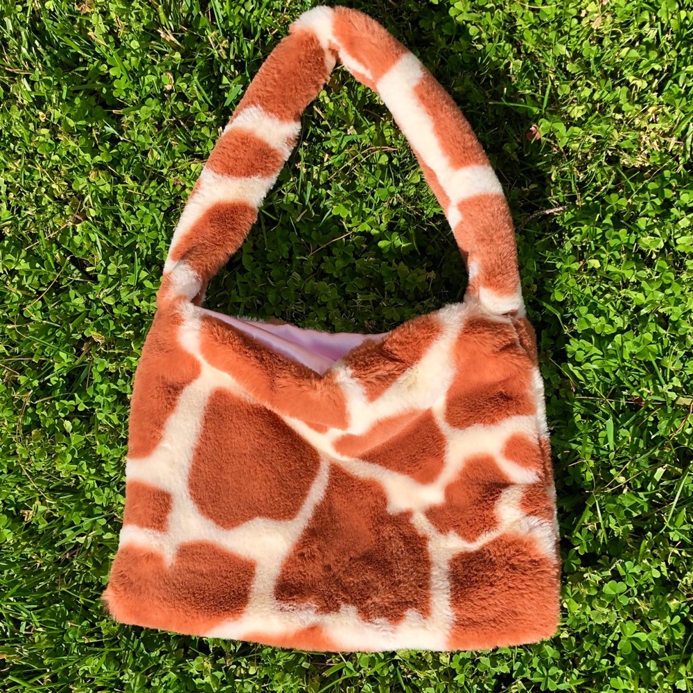 Giraffe Furry Fuzzy Bag